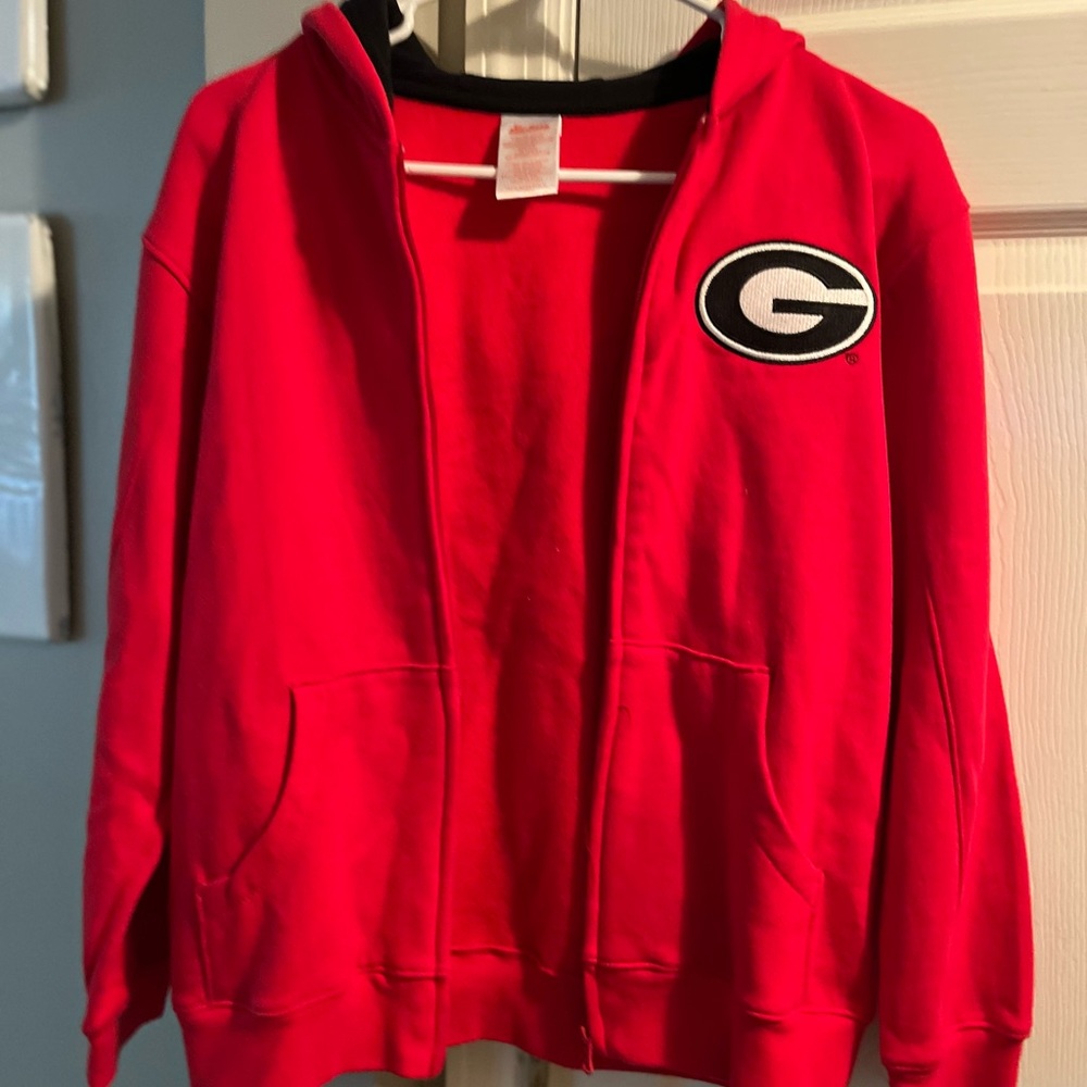 Georgia Bulldogs Red Zip Up Hoodie